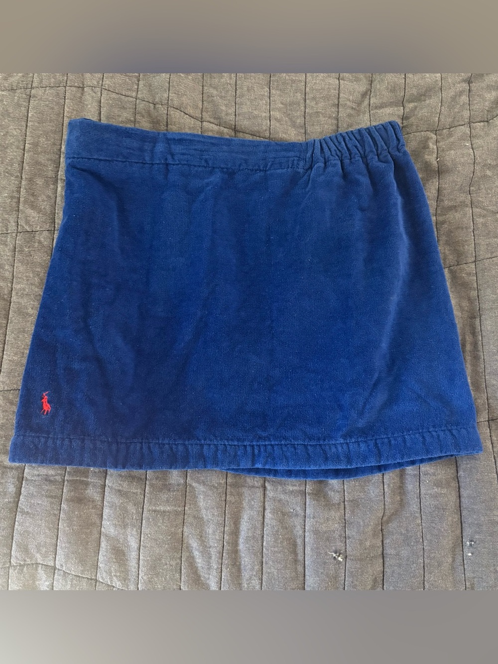 VTG Polo Ralph Lauren Rare Blue Terry Cloth Towel Wrap Mini Skirt Coverup
